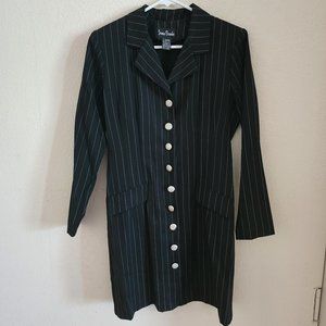 Jamie Brook Black Pinstripe Blazer -3/4 Length with Sliver buttons